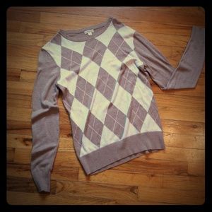 Argyle crew sweater